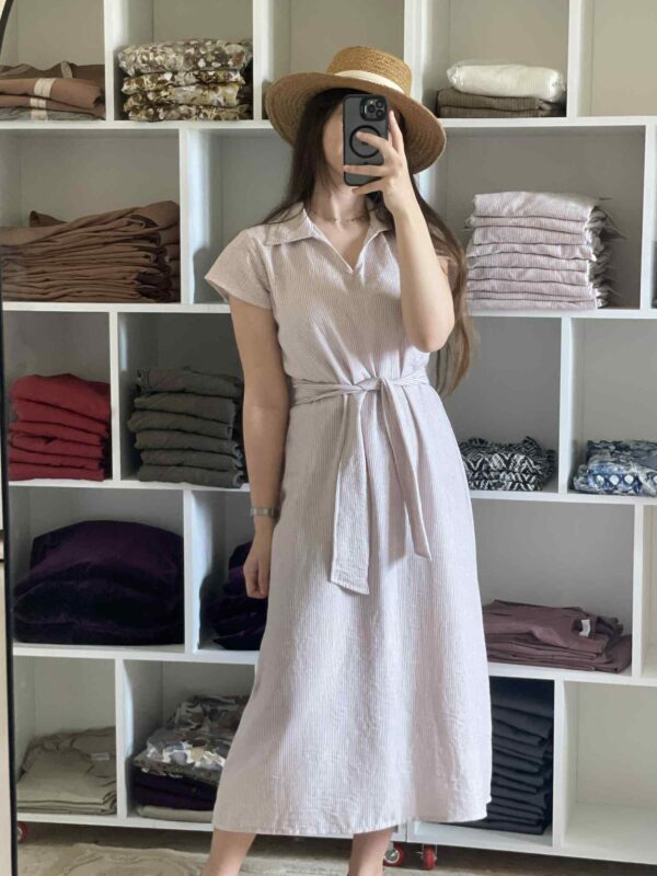 robe été by mine Robe à rayure beige