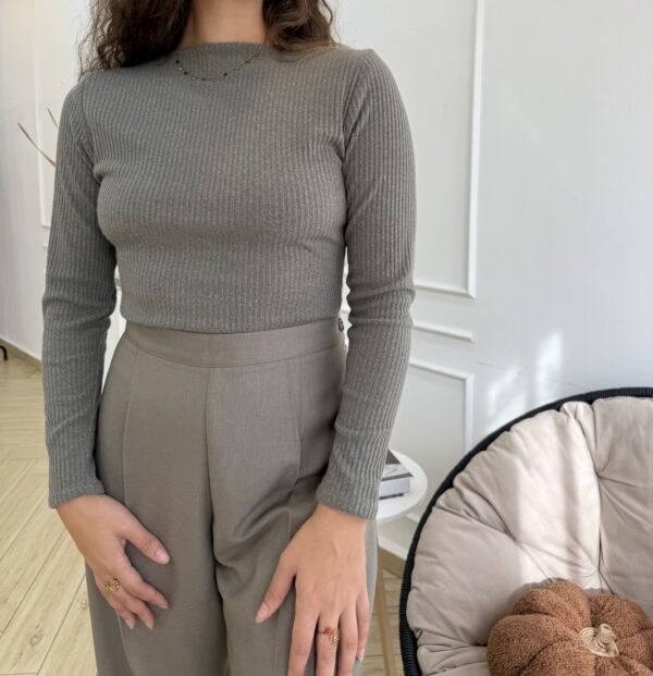 Pull Côte Gris Taupe